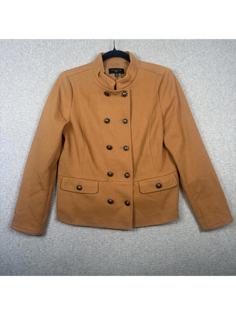 NWOT Talbots Women's Size 12P Petite Brown Buttoned Blazer Jacket